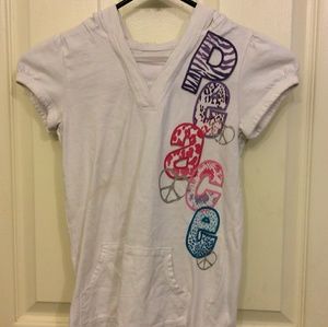 ToughSkins white hooded T shirt